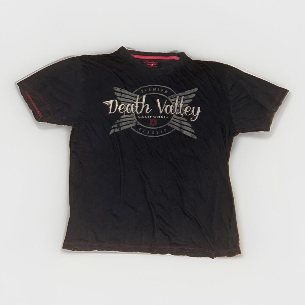 Vintage Y2K Style Men’s Graphic T-Shirt Black Med 21x23 Paper Thin